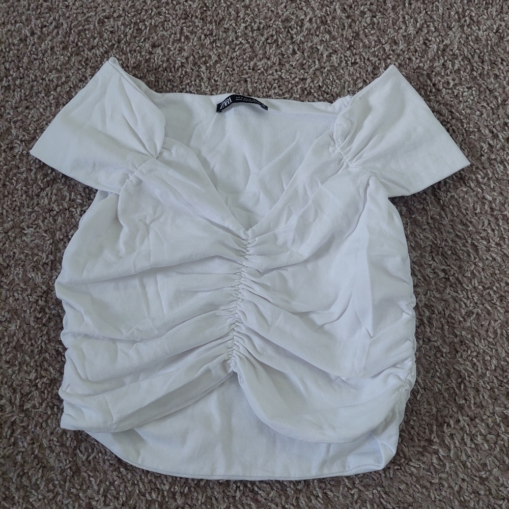 Zara white crop top.